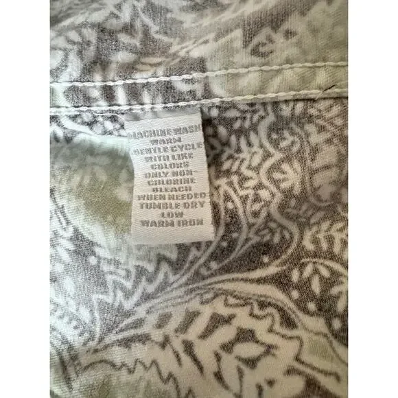 Charter Club Floral Paisley Button Down Shirt Jacket Green Brown Women’s Size S - Picture 4 of 4